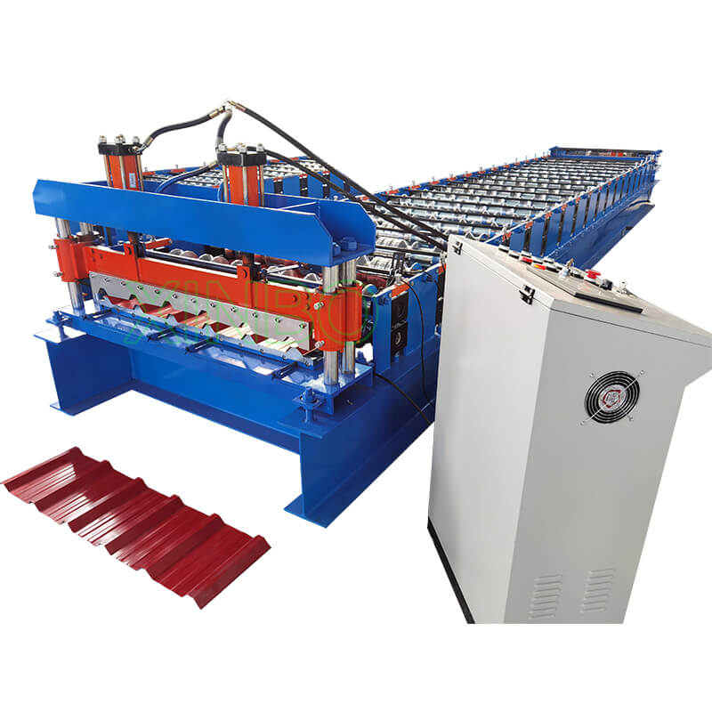 Trapezoidal roof panel roll forming machine